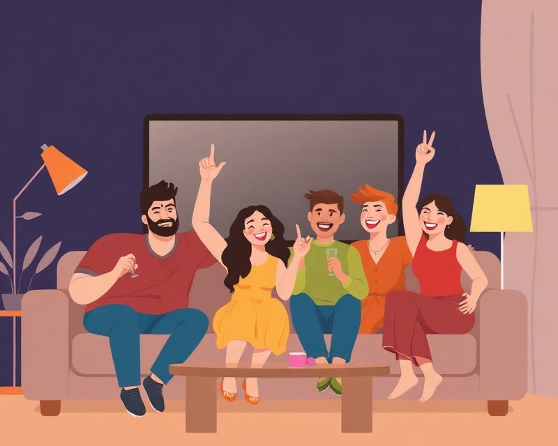 Family enjoying IPTV
